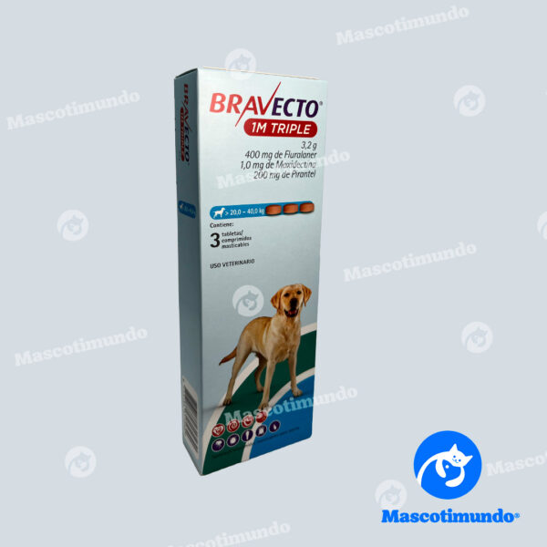 DESPARASITANTE 1M TRIPLE PERROS DE 20 A 40 KG 3 TABLETAS